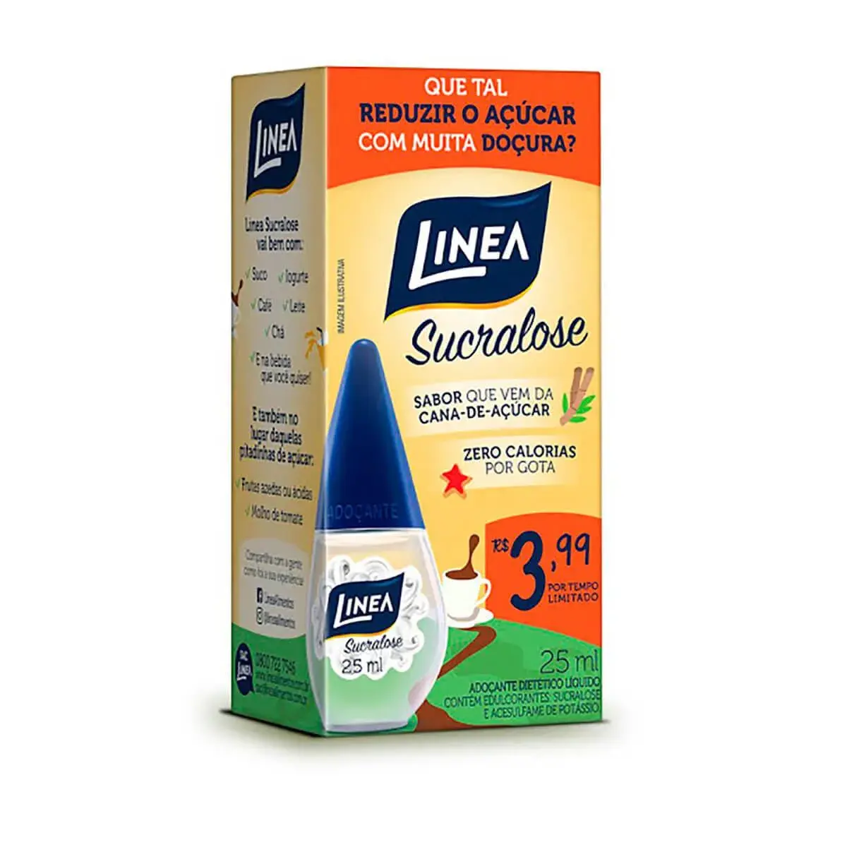 Adoçante Líquido Linea Sucralose com 25ml