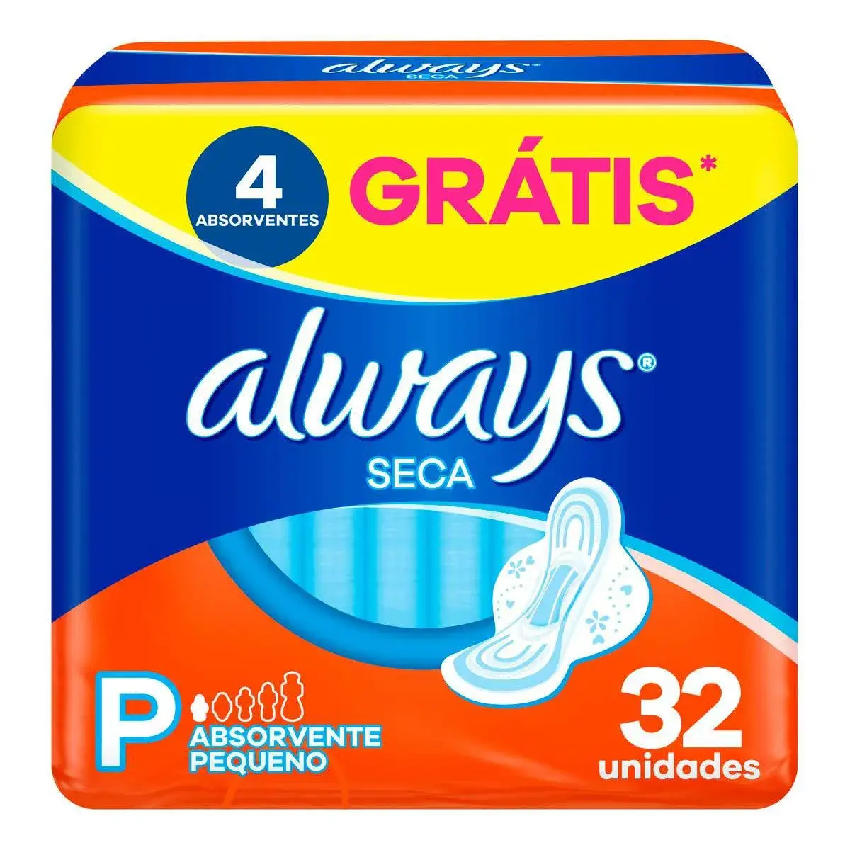 Absorvente Always Seca P com Abas 32 unidades