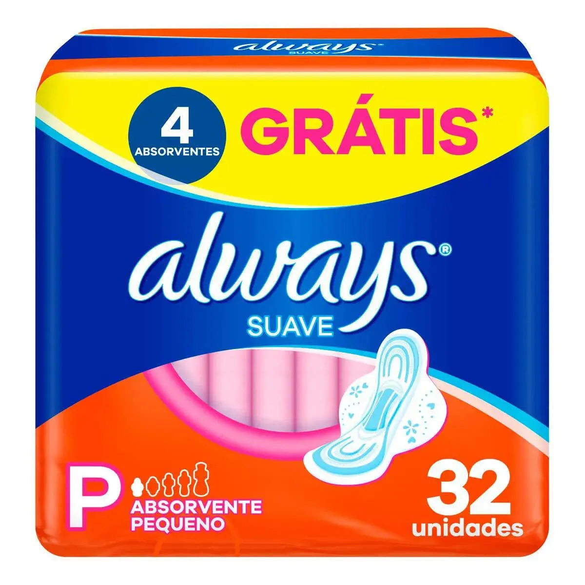 Absorvente Always Suave P com Abas 32 unidades