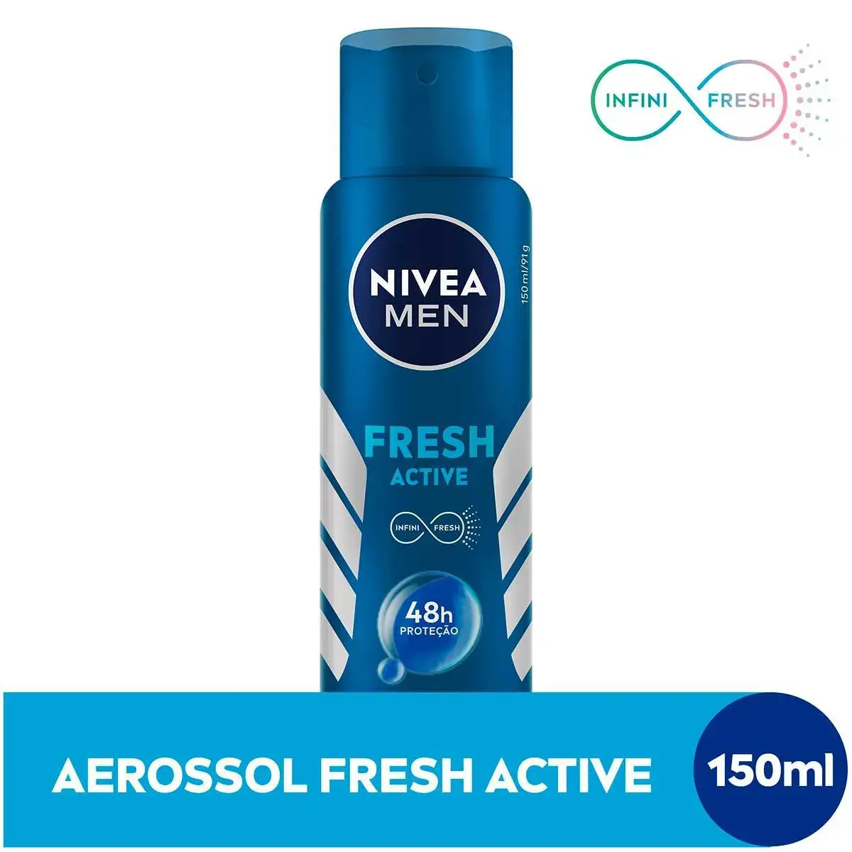 Desodorante Nivea Men Fresh Active 48h Antitranspirante Masculino Aerosol 150ml