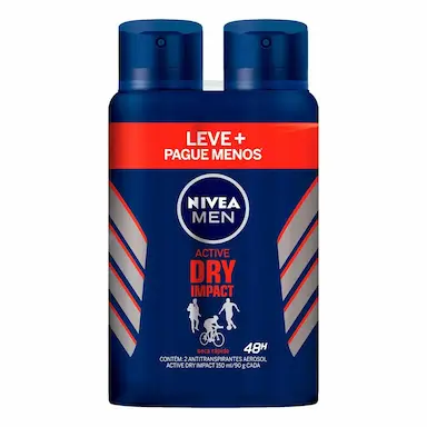 Kit Desodorante Aerosol Nivea Men Dry Impact com 2 unidades