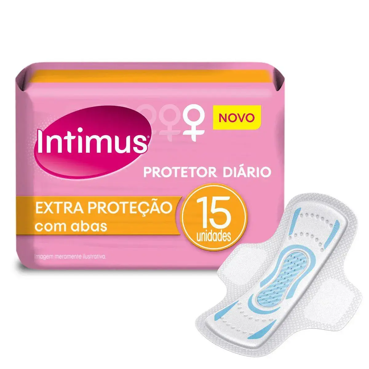 Protetor Diário Intimus Extra Proteção com Abas com 15 unidades