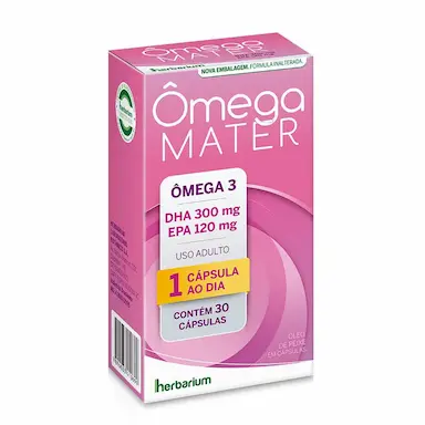Ômega 3 Ômega Mater 300mg DHA + 120mg EPA Herbarium com 30 cápsulas