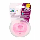 Chupeta Philips Avent Ultra Air Rosa Decorada de 0 a 6 meses com 1 unidade