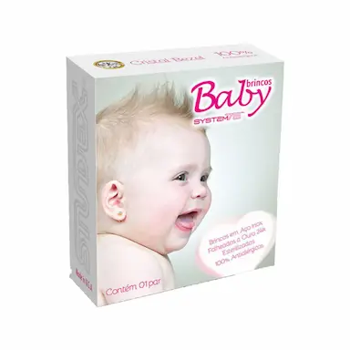 Brinco Infantil Antialérgico Studex Baby Cristal com 1 par