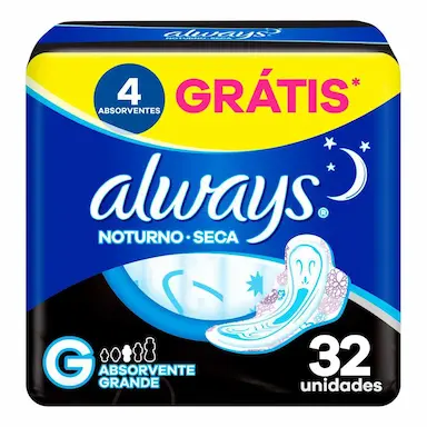 Absorvente Always Noturno Seca G com Abas 32 unidades