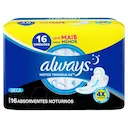 Absorvente Always Noites Tranquilas Cobertura Seca com Abas com 16 unidades