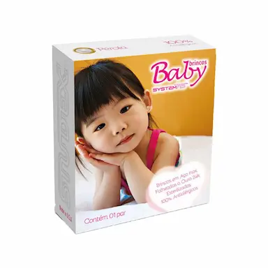 Brinco Infantil Antialérgico Studex Baby Pérola com 1 par