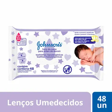 Lenço Umedecido Johnson's Baby Hora do Sono com 48 unidades