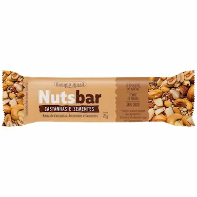 Barra de Cereal Nutsbar Sabor Castanhas e Sementes com 25g