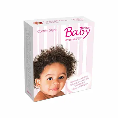 Brinco Infantil Antialérgico Studex Baby Daisy Ruby Cristal com 1 par