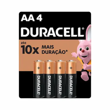 Pilha AA Duracell Alcalina com 4 unidades
