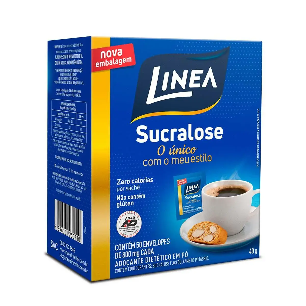 Adoçante Dietético em Pó Linea Sucralose com 50 Envelopes