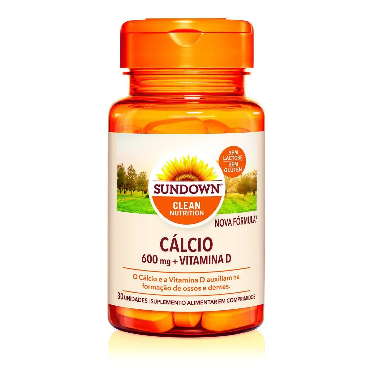 Sundown Naturals Cálcio 600mg + Vitamina D Suplemento 30 comprimidos
