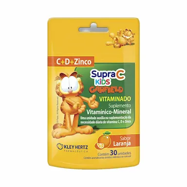 Supra C Kids Garfield Sabor Laranja com 30 Unidades