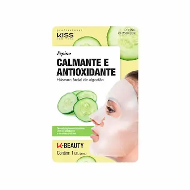 Máscara Facial de Algodão Kiss NY Pepino com 1 unidade