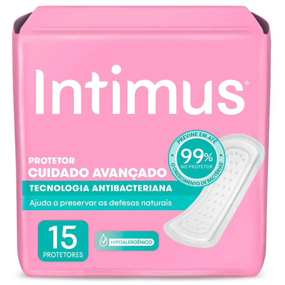 Protetor Diário Intimus Tecnologia Antibacteriana 15 Unidades