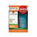 Kit La Roche-Posay com Protetor Solar Anthelios Airlicium Sem Cor FPS 70 com 50g + Gel de Limpeza Profunda Effaclar com 40g