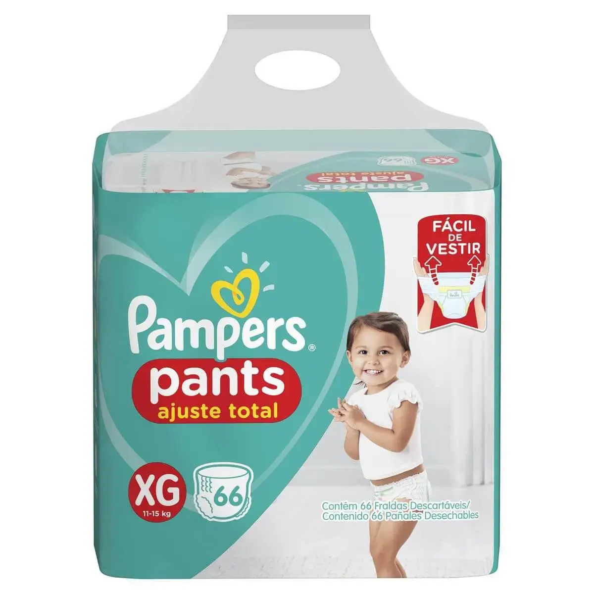 Fralda Pampers Pants Ajuste Total XG - 66 Unidades