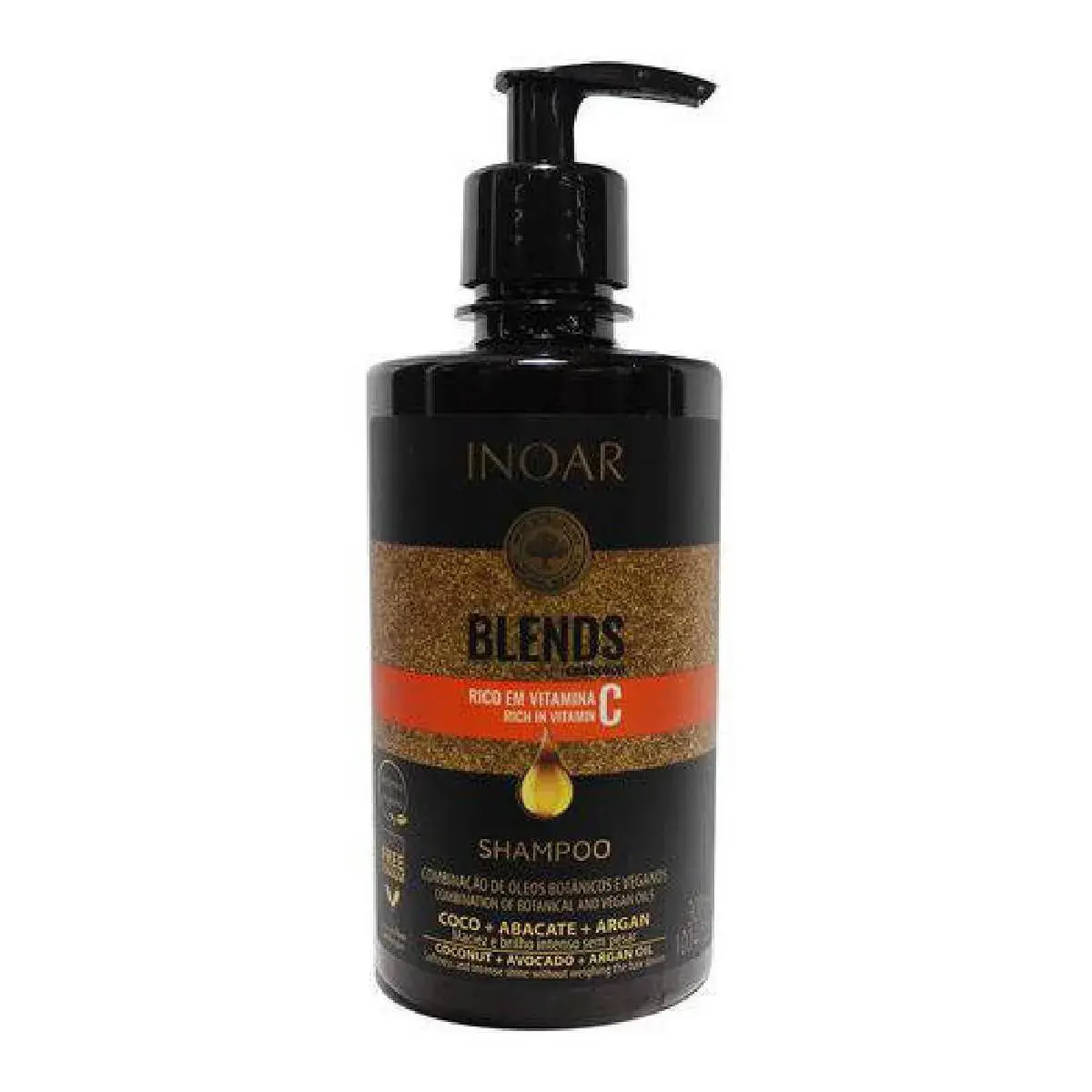 Shampoo Inoar Blends Coco, Abacate e Argan com 300ml