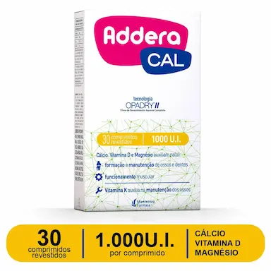 Suplemento Alimentar Addera CAL 1.000UI com 30 comprimidos