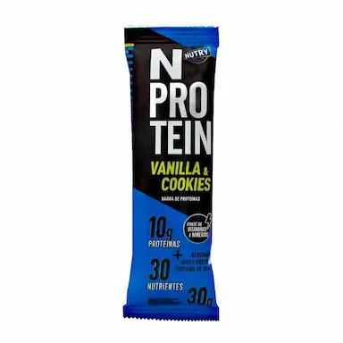 Barra de Proteína Nutry NProtein Sabor Vanilla (Baunilha) e Cookies com 30g