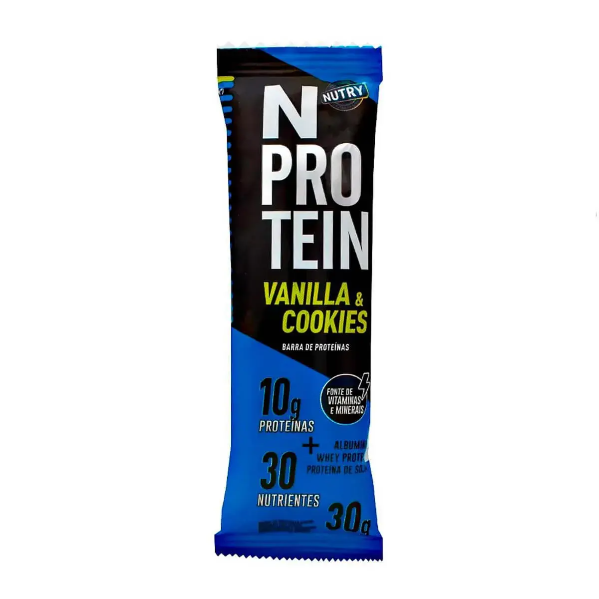 Barra de Proteína Nutry NProtein Sabor Vanilla (Baunilha) e Cookies com 30g