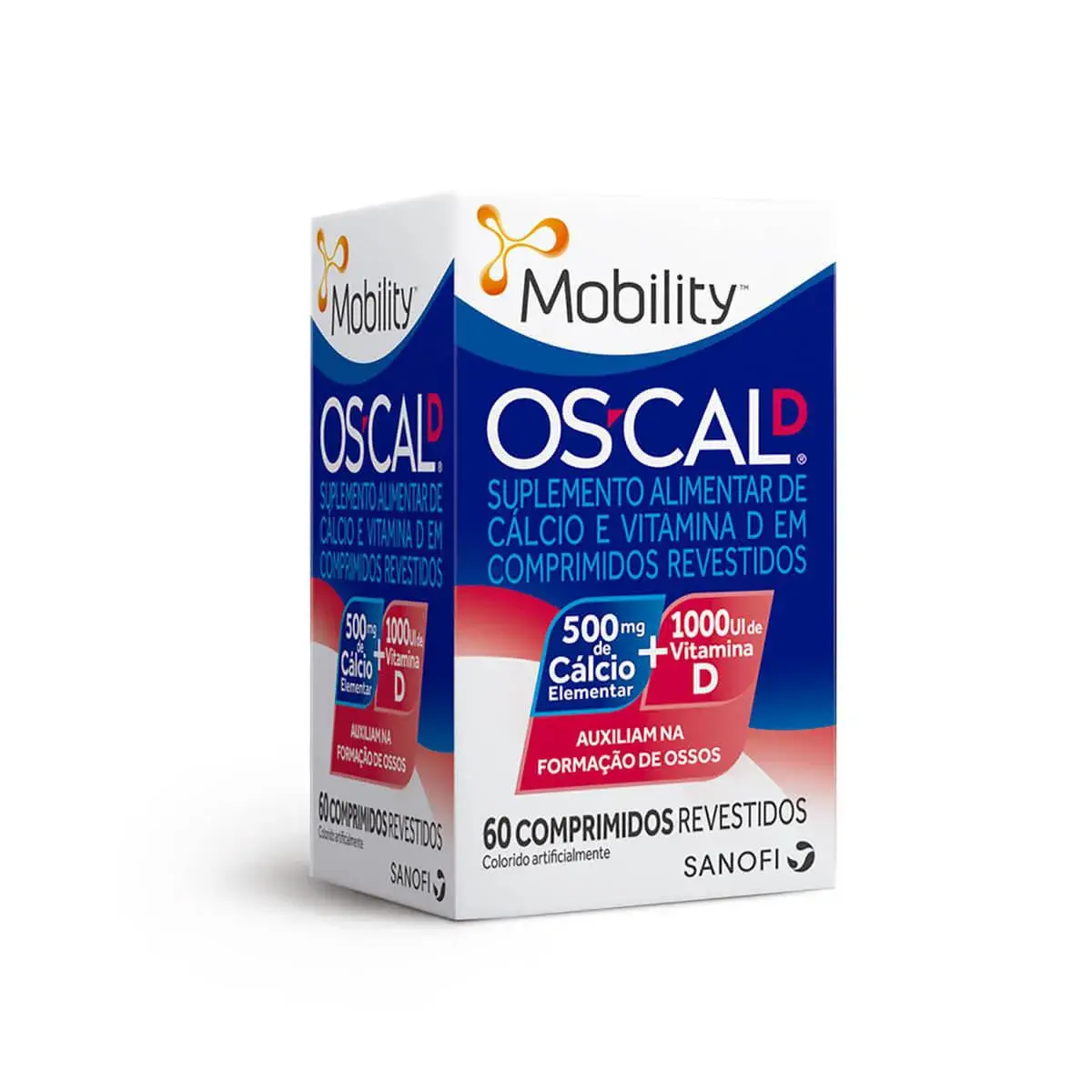 Cálcio 500mg + Vitamina D 1000UI Mobility Os-Cal D 60 comprimidos
