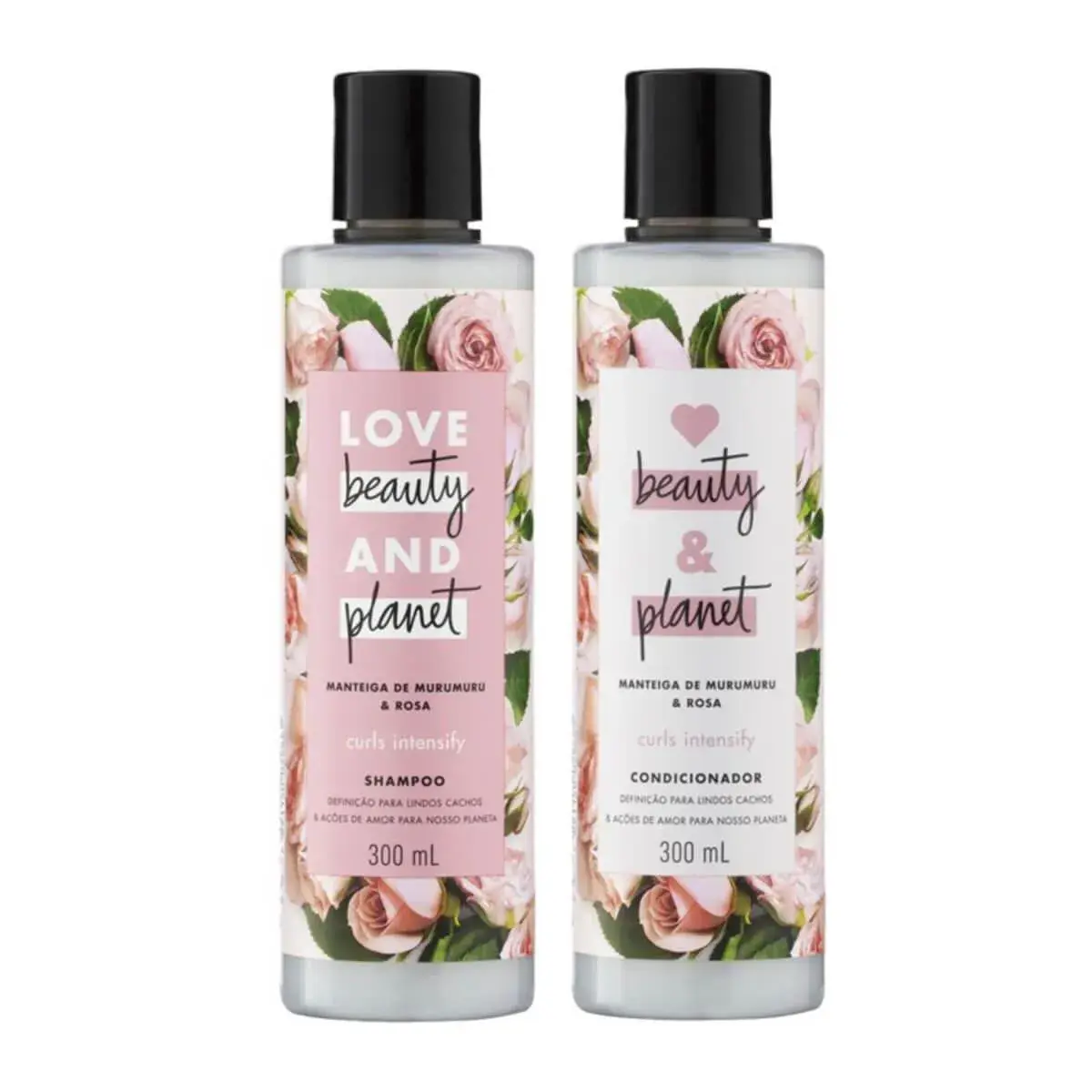 Kit Love, Beauty and Planet Manteiga de Murumuru & Rosa com 1 Shampoo + 1 Condicionador com 300ml cada