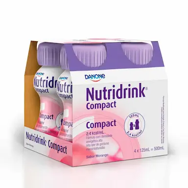 Nutridrink Compact Protein Sabor Morango com 4 unidades de 125ml cada