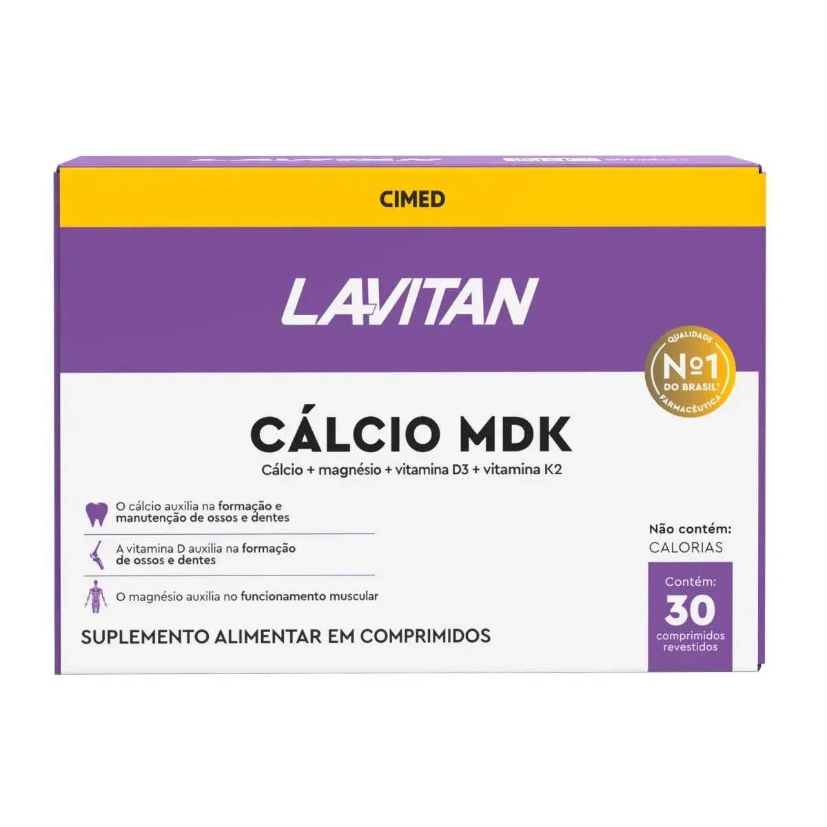 Lavitan Cálcio MDK Suplemento Alimentar com 30 comprimidos