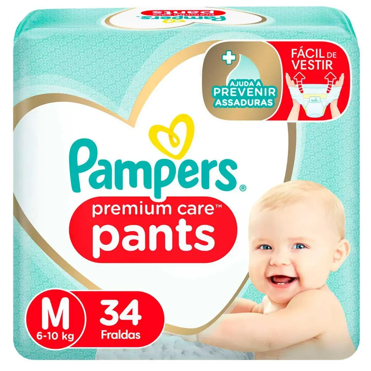 Fralda Pampers Premium Care Pants M - 34 Unidades