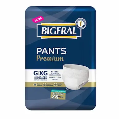 Roupa Íntima Bigfral Pants Premium G/XG 8 unidades