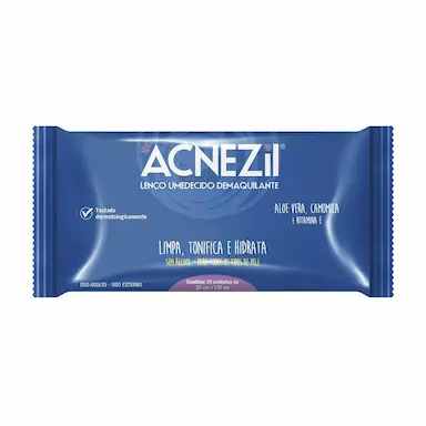 Teste - Lenço Demaquilante Acnezil com 20 unidades