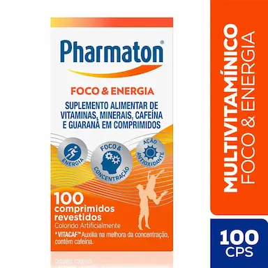 Multivitamínico Pharmaton Foco & Energia com 100 comprimidos