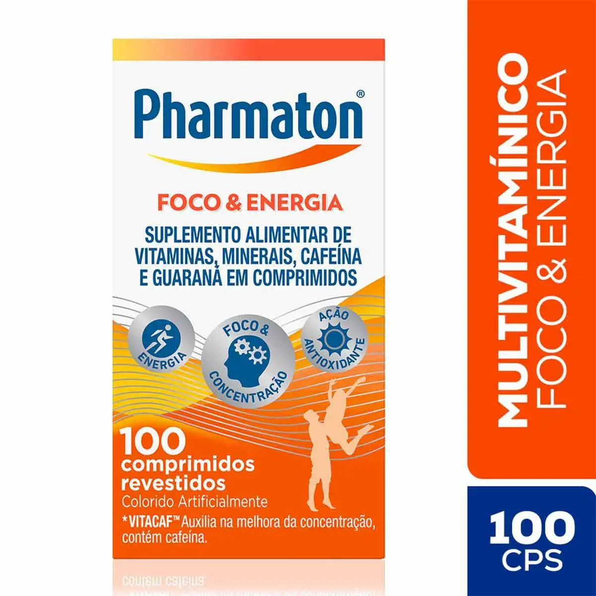 Multivitamínico Pharmaton Foco & Energia com 100 comprimidos