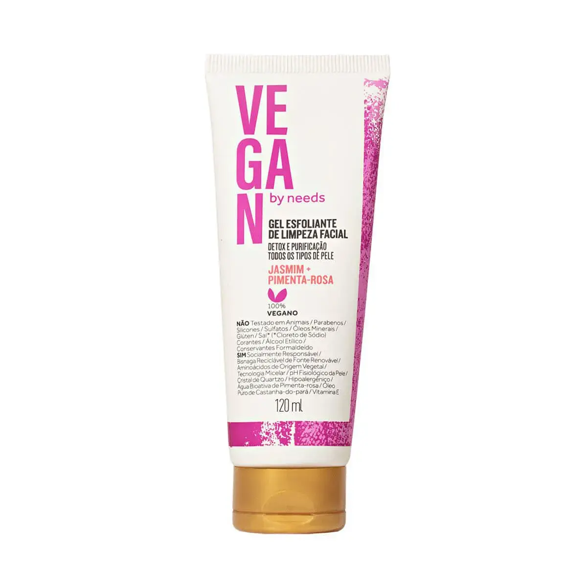 Gel Esfoliante Facial Vegan by Needs Jasmim + Pimenta Rosa com 120ml