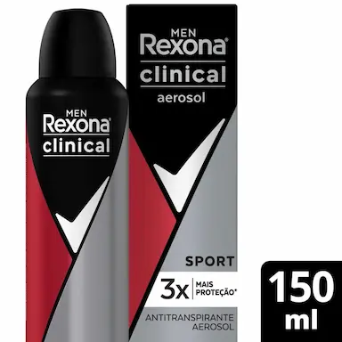 Desodorante Aerosol Antitranspirante Rexona Clinical Sport Masculino com 150ml