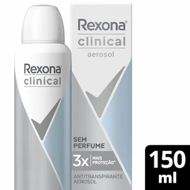 Desodorante Antitranspirante Aerosol Rexona Clinical Sem Perfume com 150ml