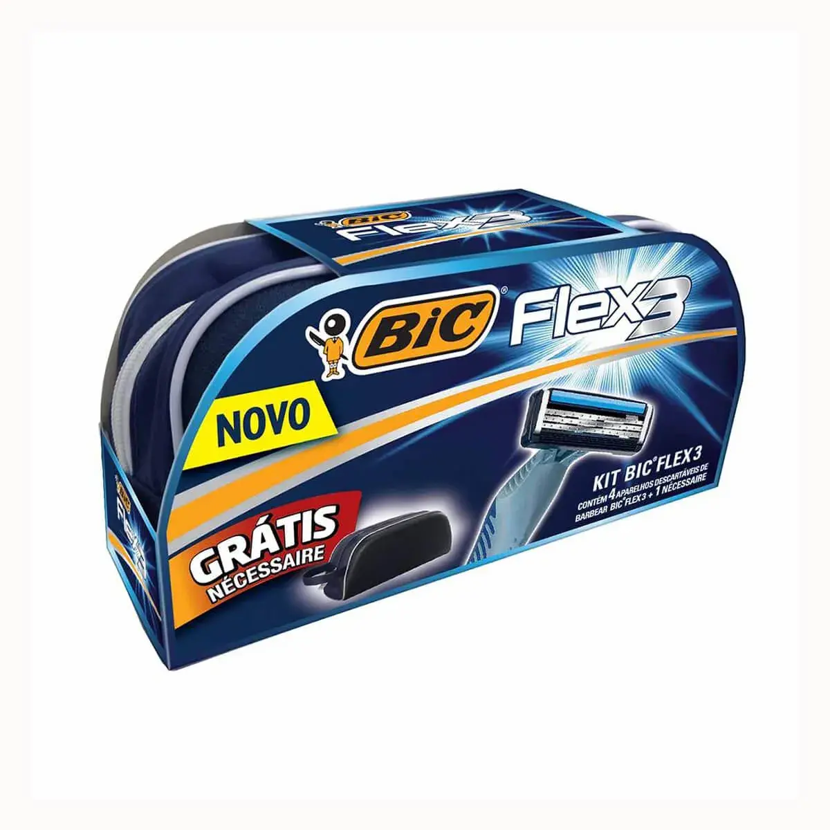 Kit Aparelho de Barbear Bic Flex 3 + Necessaire