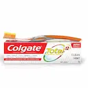 Kit Escova Dental Colgate Slim Soft Advanced + Creme Dental Colgate Total 12 com 90g