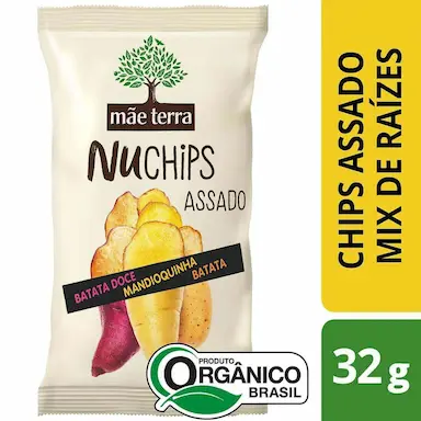 Chips Assado Mix de Raízes Nuchips Mãe Terra com 32g