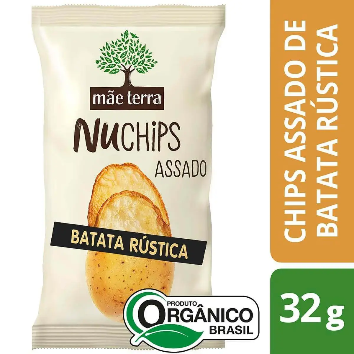 Chips Assado Batata Rústica NuChips Mãe Terra com 32g
