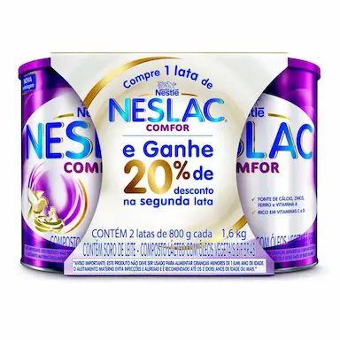 Kit Composto Lácteo Neslac Comfor com 2 unidades de 800g cada