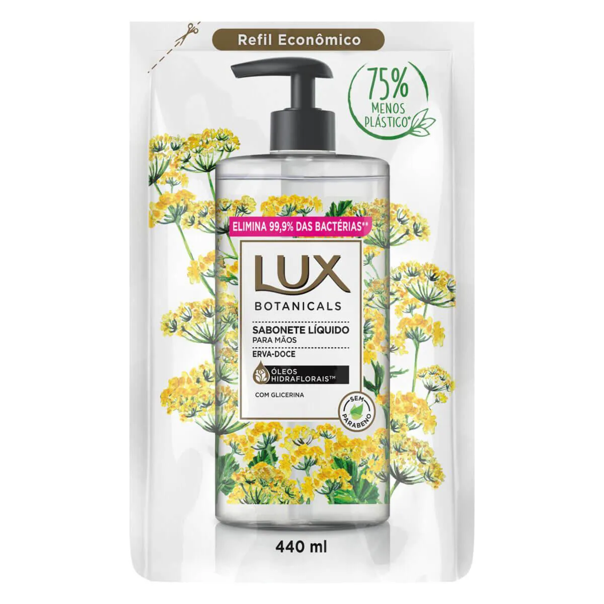 Refil Sabonete Líquido para Mãos Lux Botanicals Erva Doce com 440ml