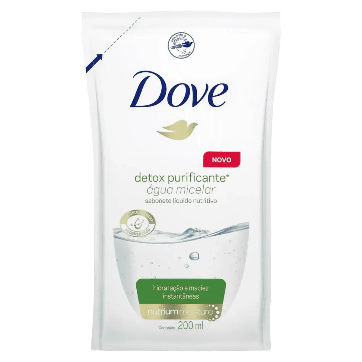 Sabonete Líquido Dove Detox Purificante Água Micelar Refil com 200ml