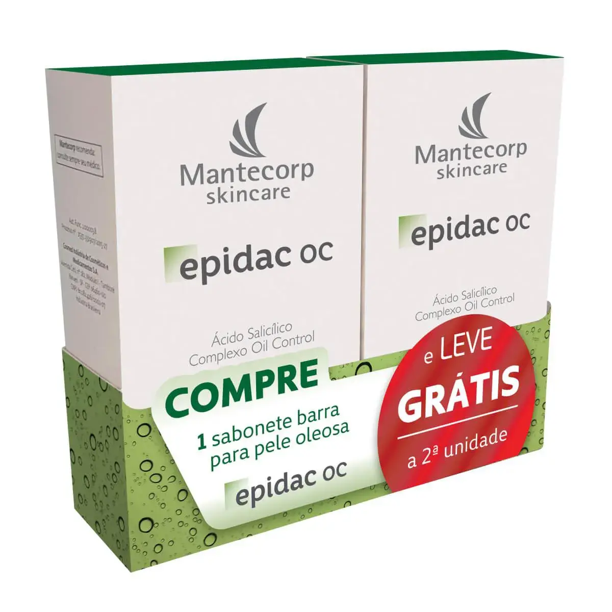 Kit Sabonete Facial em Barra Epidac OC com 2 unidades de 90g cada