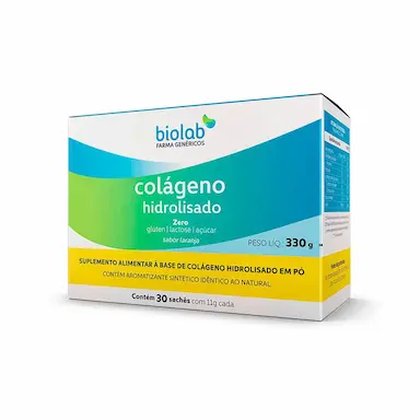 Colágeno Hidrolisado em Pó Biolab com 30 sachês de 11g