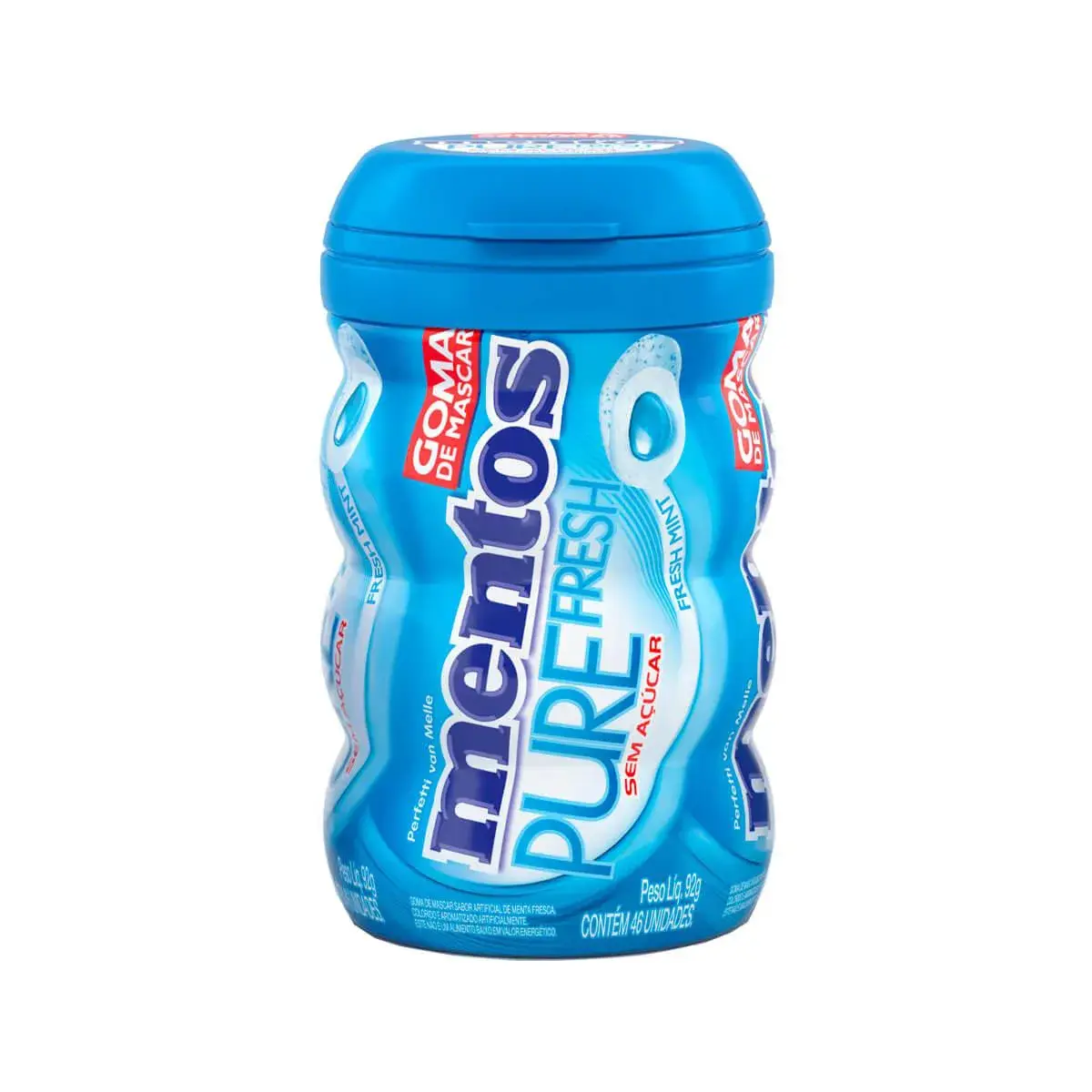Mentos Pure Fresh Chiclete Sem Açúcar Sabor Fresh Mint com 46 unidades