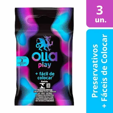 Camisinha Olla Play Mais Fácil de Colocar com 3 unidades